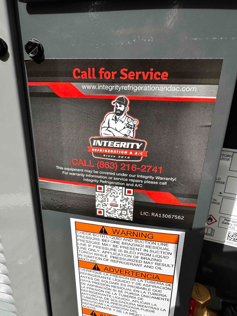 Integrity Refrigeration & AC branded truck